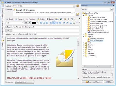 Cruise Control - Rapid Mail Responder 1.0 software screenshot