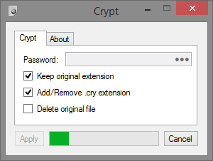 Crypt 1.2 software screenshot
