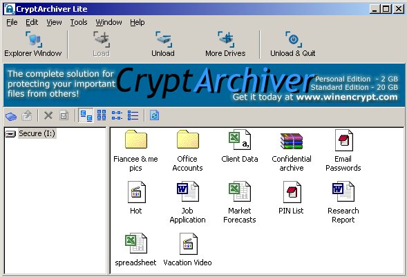 CryptArchiver 3.1.0.0 software screenshot