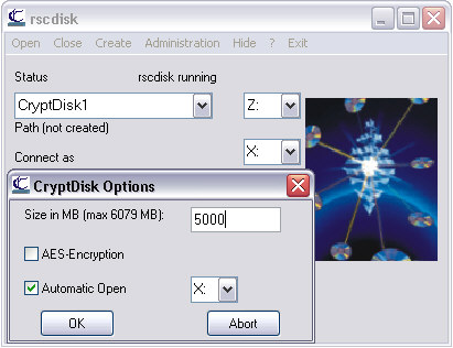 CryptDisk rscdisk 4.2 software screenshot