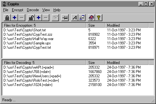 Crypto 2000 4.7 software screenshot