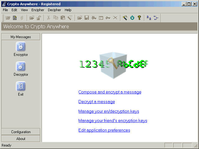 Crypto Anywhere 1.1 software screenshot