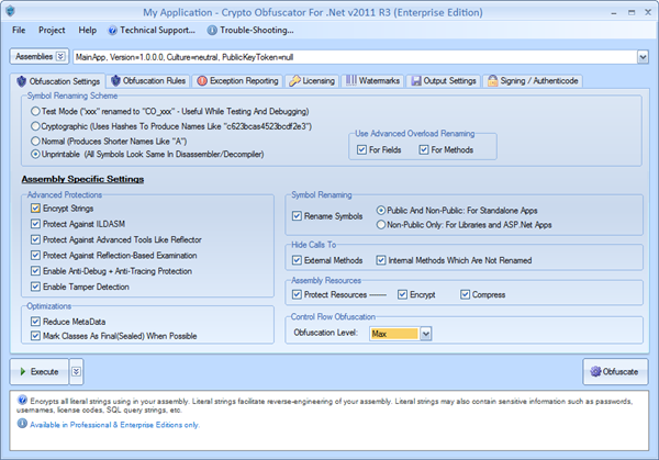 Crypto Obfuscator For .Net 2015.150416 software screenshot