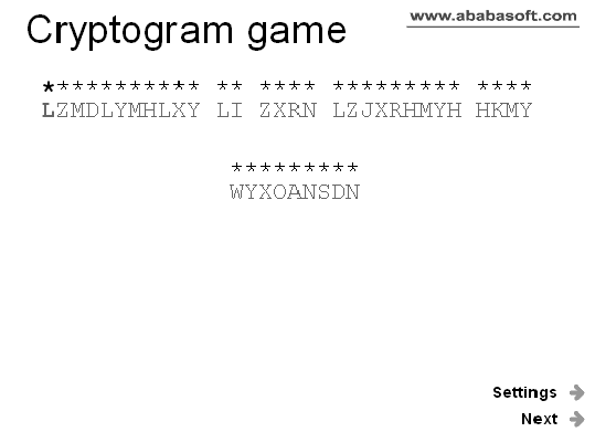 Crypto-gram words puzzle 2.1 software screenshot