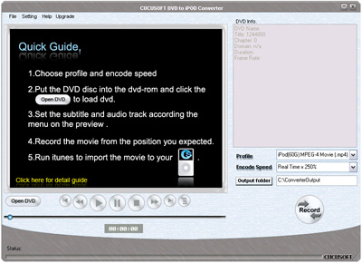 Cucusoft DVD to iPod Converter Pro 3.5 3.5 software screenshot