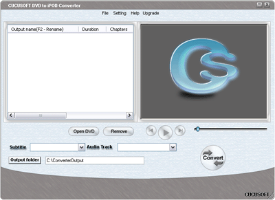 Cucusoft DVD to iPod Converter v3.3 3.3 software screenshot