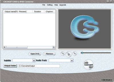 Cucusoft DVD to iPod Converter vers 3.1 software screenshot