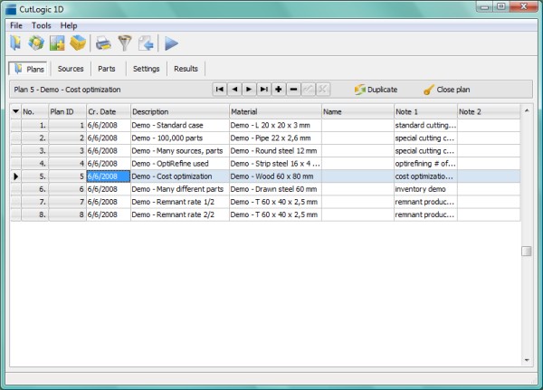 CutLogic 1D 5.2.0 software screenshot