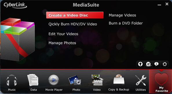 CyberLink Media Suite 12.0.0704.0 software screenshot