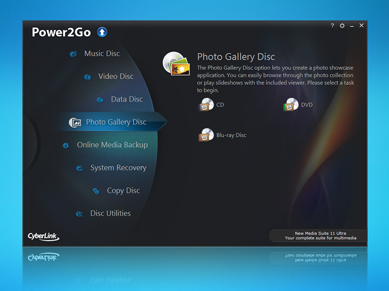 CyberLink Power2Go Platinum 10.0.2219.0 software screenshot