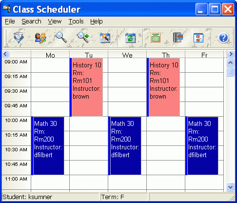 CyberMatrix Class Scheduler 6.03 software screenshot