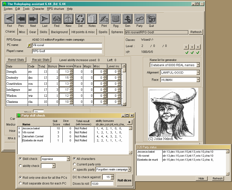 D20 RPG Assistant 7.02 software screenshot