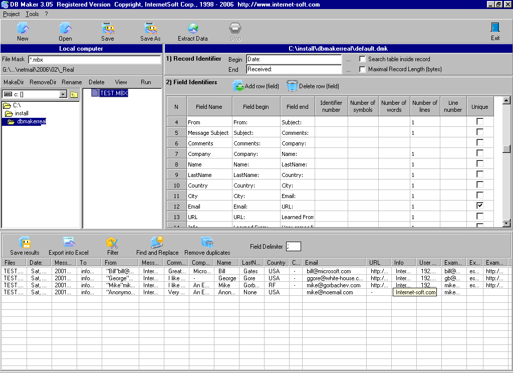 DB Maker 3.50 software screenshot