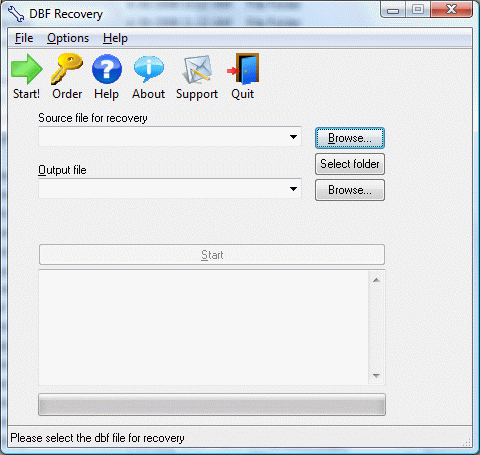 DBF Recovery 4.1 software screenshot