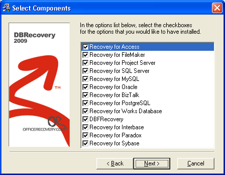 DBRecovery 2010.1016 software screenshot