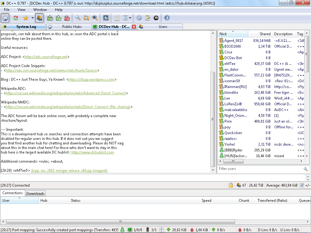 DC++ Portable 0.863 software screenshot