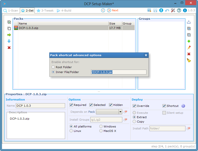 DCP Setup Maker 1.2.1 software screenshot