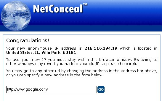 DCS NetConceal Anonymizer 3.7.41.5 software screenshot