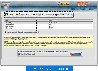 DDR - Mobile Phone Recovery 5.4.1.2 software screenshot