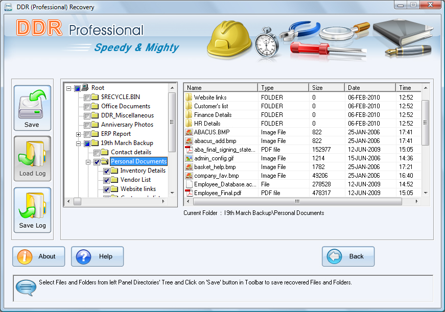 DDR (Professional) Recovery 5.4.1.2 software screenshot