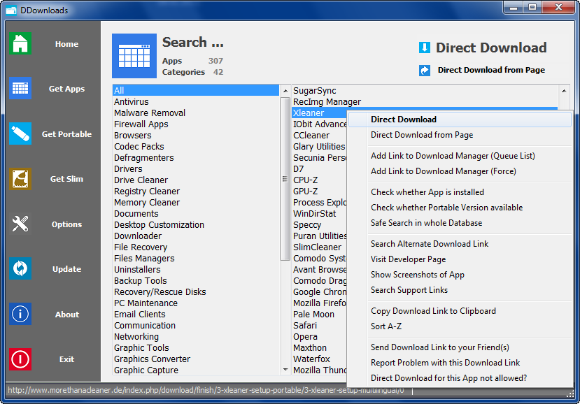 Mirinsoft DDownloads 3.08.1400 software screenshot