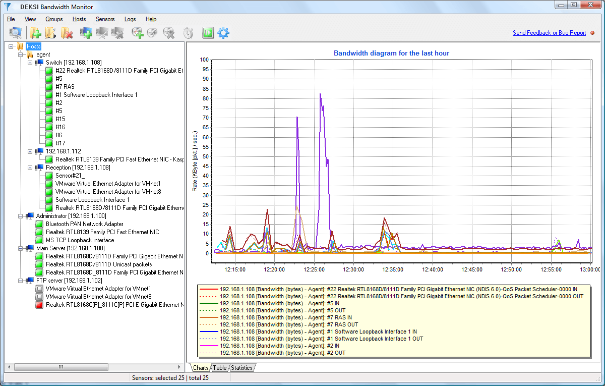 DEKSI Bandwidth Monitor 3.6 software screenshot