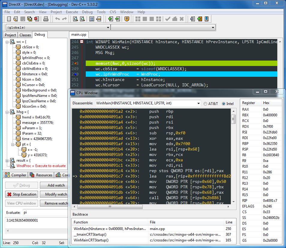 DEV-C++ 5.11 software screenshot