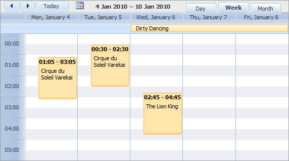 DHTMLX Scheduler for ASP.NET MVC 2.2 software screenshot