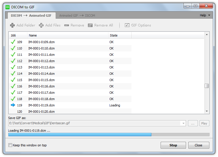 DICOM to GIF 1.7.15 software screenshot