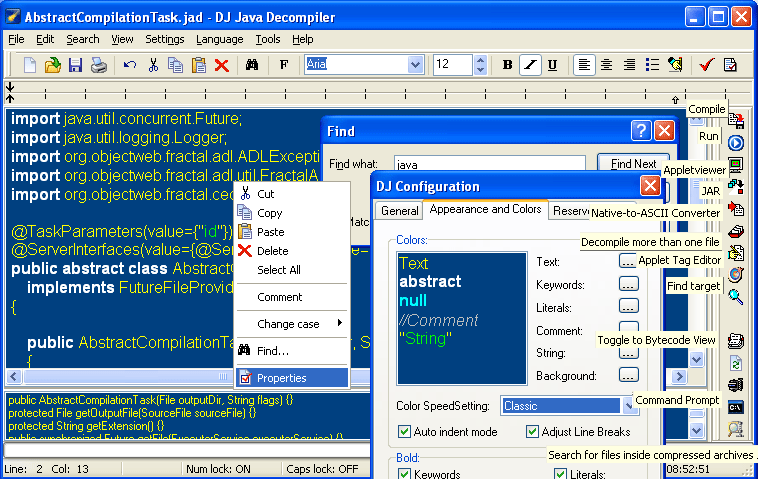 DJ Java Decompiler 3.12.12.101 software screenshot