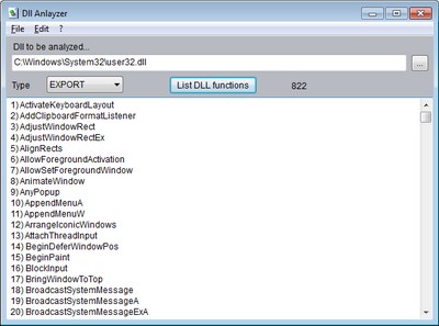 DLL Analyzer 1.510 software screenshot