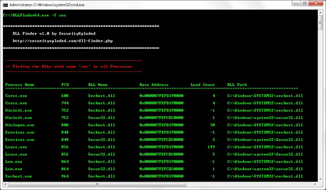 DLL Finder 1.0 software screenshot