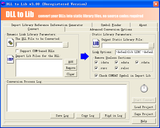 DLL to Lib 3.00 software screenshot