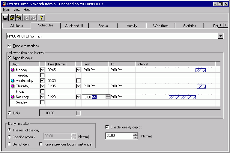 DM Net Time & Watch Administrator 3.3.0.4 software screenshot