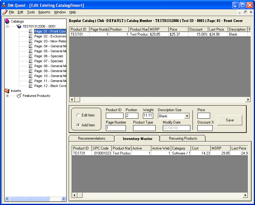 DM Quest (Direct Mail) 1.2.1 software screenshot