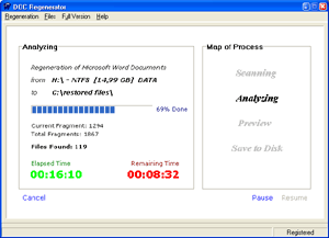 DOC Regenerator 2.11 software screenshot
