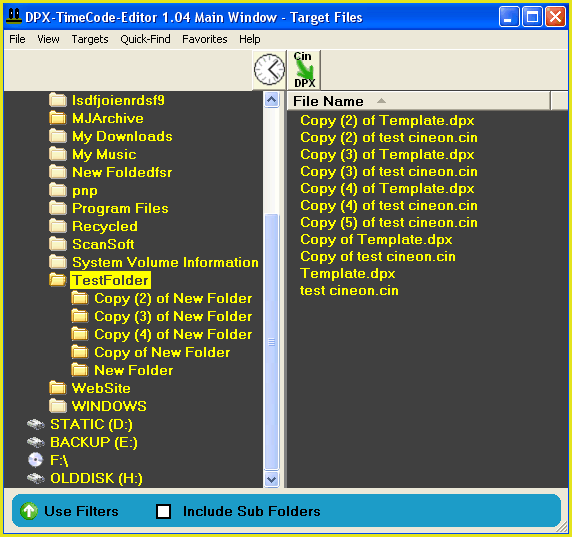 DPX TimeCode Editor 1.07 software screenshot