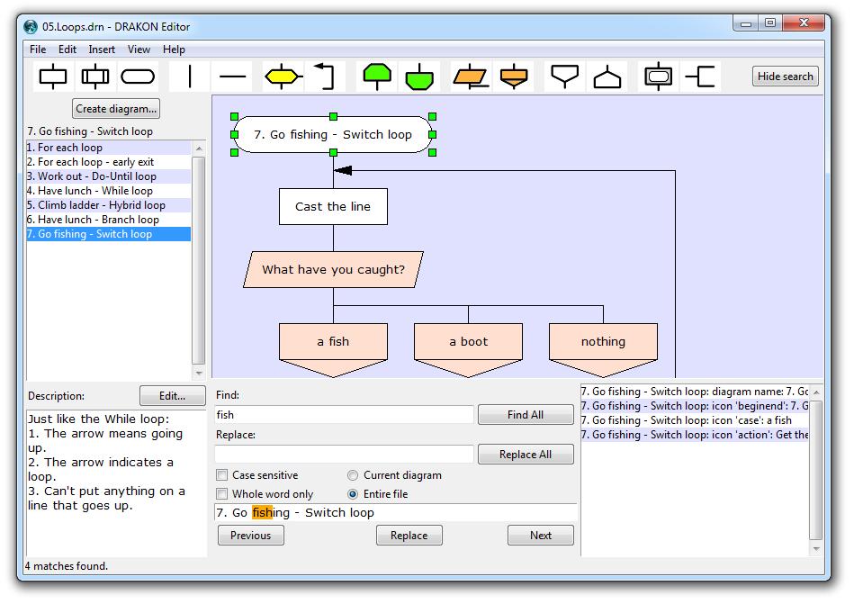 DRAKON Editor 1.26 software screenshot