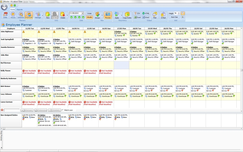 DRoster Premium - Scheduling Software 5.5.3 software screenshot