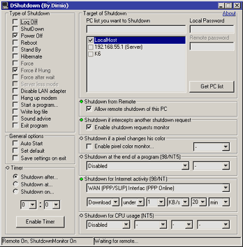 DShutdown 1.73.2 software screenshot