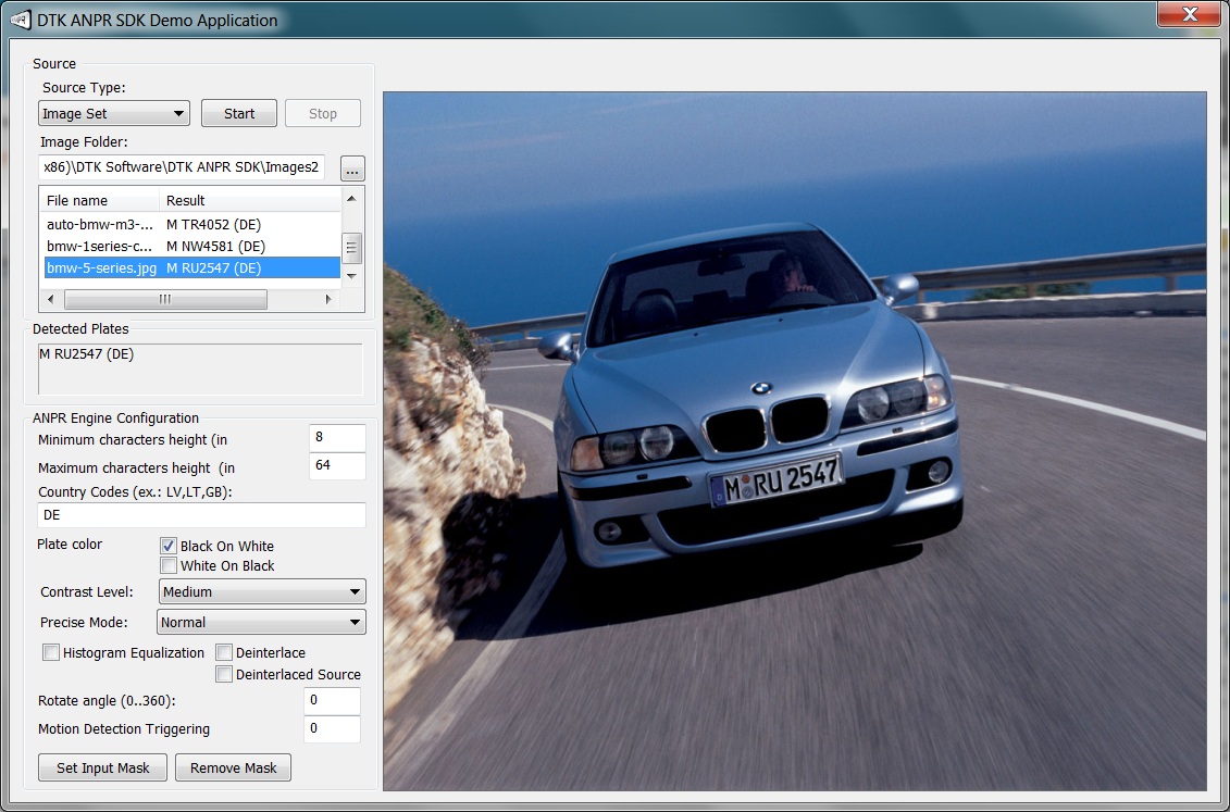 DTK LPR SDK 3.0.181 software screenshot