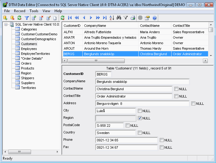 DTM Data Editor 1.05.00 software screenshot
