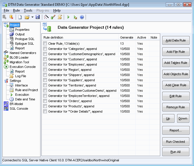DTM Data Generator 2.0.22.0 software screenshot