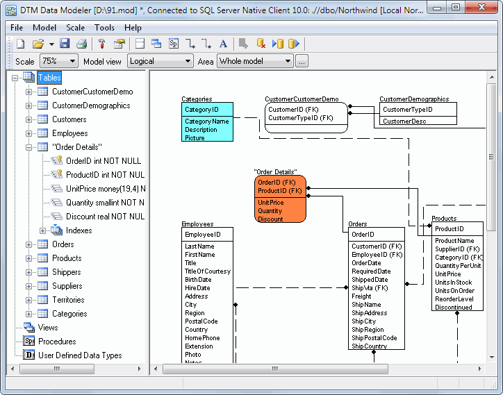 DTM Data Modeler 1.14.03 software screenshot
