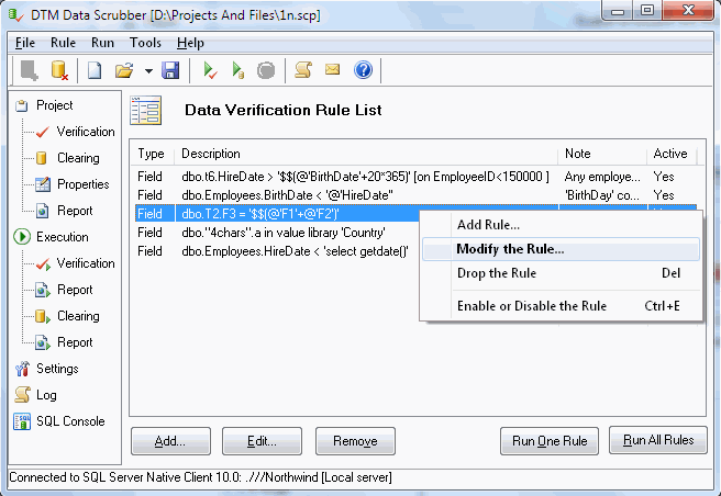 DTM Data Scrubber 1.11.00 software screenshot