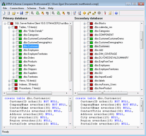 DTM Schema Comparer 1.10.18 software screenshot