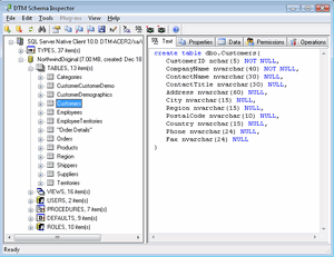 DTM Schema Inspector 1.21.16 software screenshot