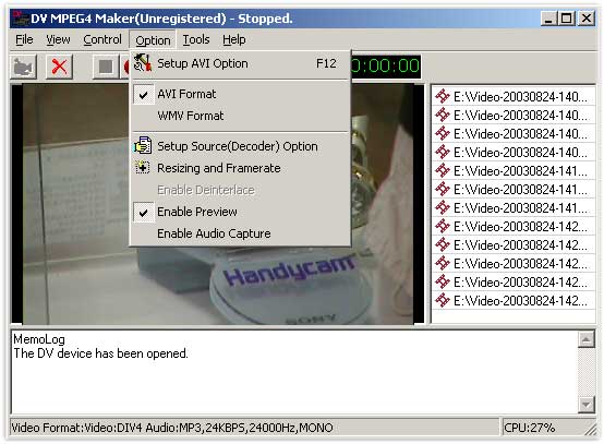 DV MPEG4 Maker 2.6.0 software screenshot