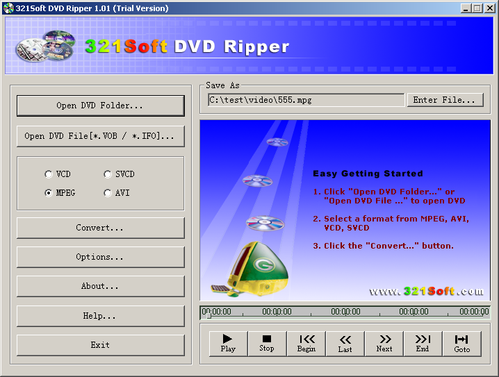 DVD 321 Ripper 1.0211.176 software screenshot