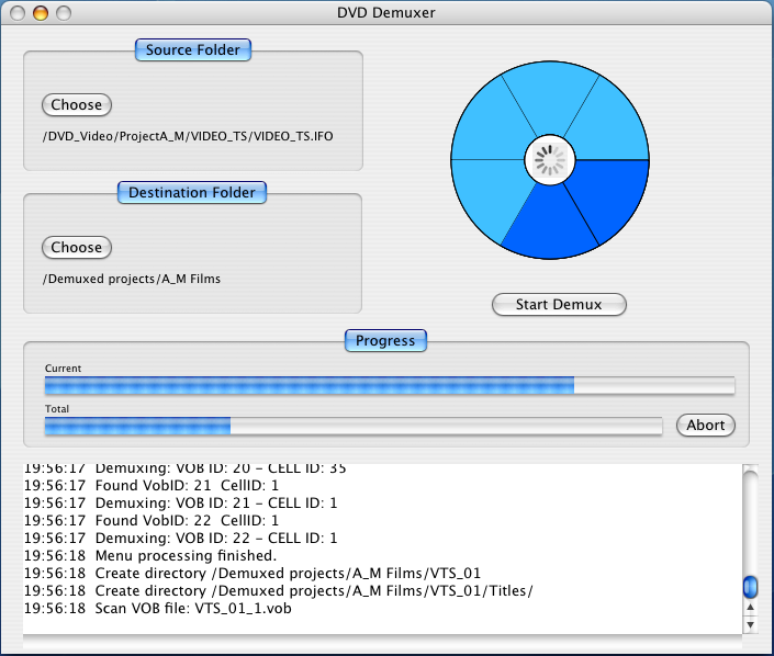 DVD Demuxer for Mac 1.6 software screenshot
